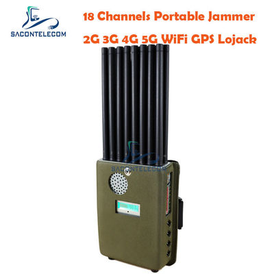 DC12V 16w 휴대 전화 신호 방해기 4G 5G VHF UHF 휴대용 신호 차단기