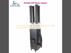 4 밴드 160W 휴대용 FPV 드론 신호 방해기 1.5KM 방해 거리 내장 배터리