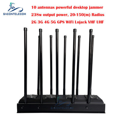 10채널 휴대전화 신호저저 238W 5G 와이파이 GPS 로커 VHF UHF