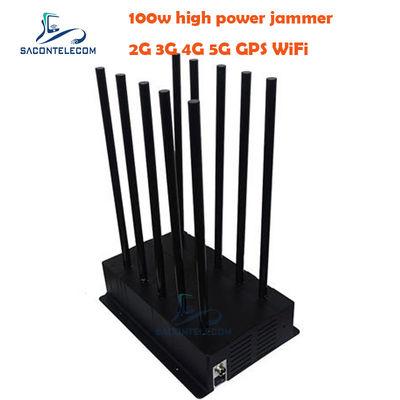 100W 고출력 5G 신호 재머 블로커 (10개 밴드, 40m 반경, 실내용)