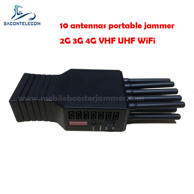 10W 휴대전화 신호 차단기 10 안테나 20m 반지름 VHF UHF GPS