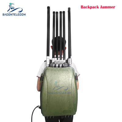 6채널 300W 강력한 배낭 드론 신호 방해기 433 900mhz GPS 2.4G 5.8G