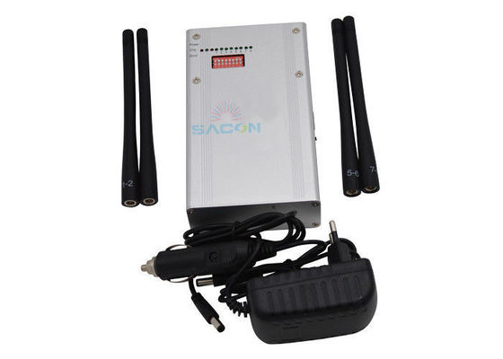 휴대용 디지털 휴대 전화 GPS 방해기 6.5W 출력 전력 및 300-3000 평방 미터에 4 안테나 방해 범위