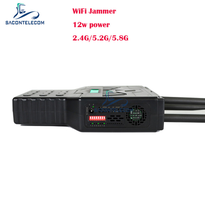 12W 휴대용 와이파이 블루투스 2.4G 5.2G 5.8G 휴대 전화 신호 방해기 50 미터 범위