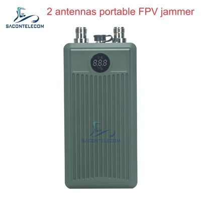 휴대용 2 밴드 핸드헬드 안티 드론 재머, 60W 출력 및 32000mAh 배터리
