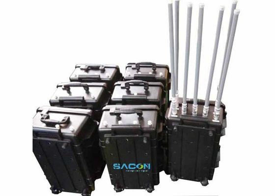 3G 4G GPS 신호 차단을 위한 유리섬유 안테나와 함께 350W 7채널 맨팩 제머