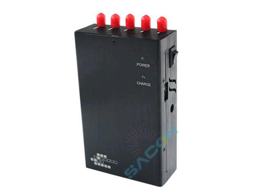 휴대용 모바일 재머 (5채널 2G 3G WiFi GPS 차단, 2.5W 출력, 내장 배터리 포함)
