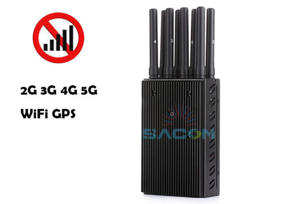 8 밴드 휴대용 신호 방해기 4W 출력 전력 및 WiFi GPS 2G 3G 4G 차단에 대한 20m 범위