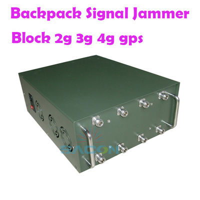 120W 출력 전력 8개의 안테나와 100m 범위의 배낭 신호 방해기 2G 3G 4G 5G VHF UHF WiFi GPS 차단