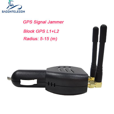 ISO9001 미니 GPS 재머 블로커 (15m 거리, 옴니 안테나, 경량, 차량용 시거잭 12V-24 DC