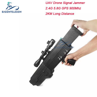 5000mAh 2km 900MHz 드론 신호 방해기 와이파이 5.8g 2.4G 4 대역