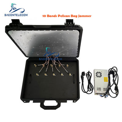 10 대역 90W 출력 전력 5G 차단 수하물 방해기 조절 주파수 및 RJ485 포트