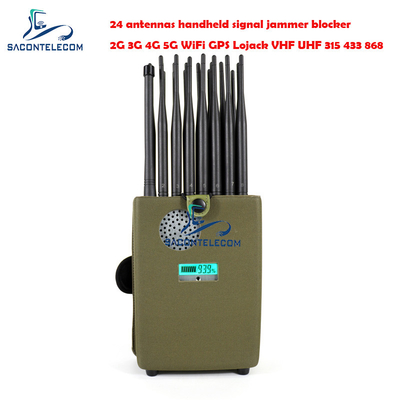 유럽형 와이파이 신호 방해기 24W 24 채널 2G 3G 4G 5G LTE GPS 로커 173mhz