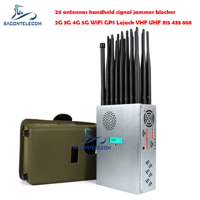 5G 600 마하즈 3700 마하즈 2.4G 5.2G 5.8G 로작을 위한 미국 휴대폰 통신 신호 전파 교란기 20m 반지름