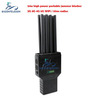휴대용 2G 3G 4G GPS 5G 신호 방해기 50m 장거리 8 안테나