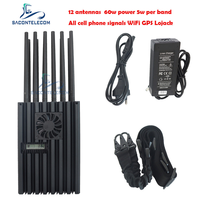 60w 40m 반지름 휴대폰 신호 전파 교란기 2G 3G 4G 5G 와이파이 GPS 로작