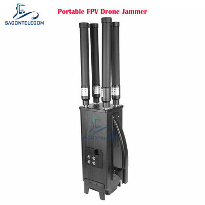 160W 4 밴드 휴대용 드론 신호 방해기 1.5KM 방해 거리 및 내장 배터리