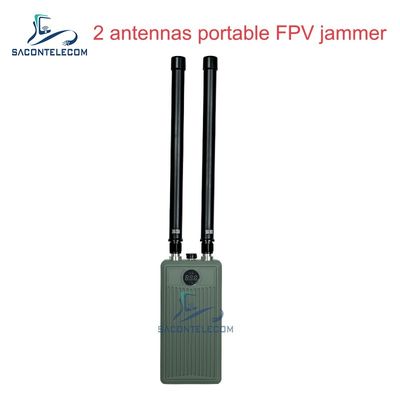 휴대용 2 밴드 핸드헬드 안티 드론 재머, 60W 출력 및 32000mAh 배터리