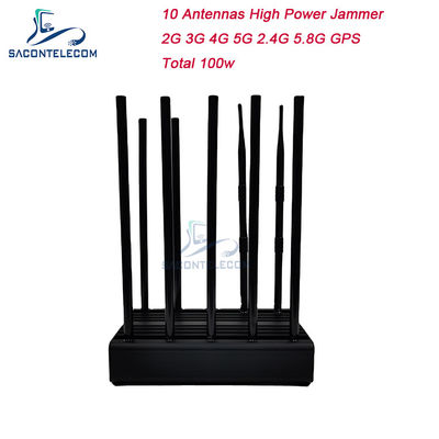 10 안테나 100w 80m GPS 데스크탑 전파 교란기 와이파이 2G 3G 4G 5G