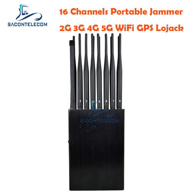 12000mAh 배터리가 장착된 5G 차단용 휴대용 GPS 신호 재머 (안테나 16개)