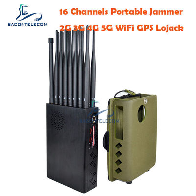 12000mAh 16w 휴대 전화 신호 차단기 20m 와이파이 GPS 방해기 2G 3G 4G 5G